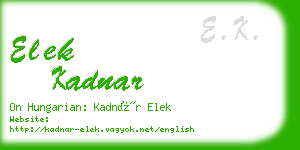 elek kadnar business card